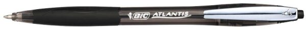 BIC Kugelschreiber ATLANTIS Soft schwarz/transparent, Schreibfarbe: schwarz, 1 St.