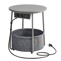 VASAGLE Beistelltisch rund Spanplatte grau 45,0 x 45,0 x...