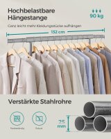 SONGMICS Rollgarderobe grau Metall 92,0 - 132,0 x 160,0 cm, 1 St.