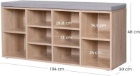 VASAGLE Schuhbank LHS10NLV1 eiche, grau Holz 104,0 cm