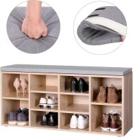 VASAGLE Schuhbank LHS10NLV1 eiche, grau Holz 104,0 cm