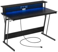 VASAGLE Gaming Schreibtisch schwarz rechteckig,...
