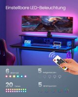 VASAGLE Gaming Schreibtisch schwarz rechteckig, C-Fuß-Gestell schwarz 120,0 x 60,0 cm