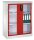CP Stahlschrank 8531-055 S10182 lichtgrau, rubinrot, Acrylglas 2 Fachböden 120,0 x 50,0 x 120,0 cm, aufgebaut, 1 St.