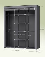 SONGMICS Stoffschrank, RYG12G grau 150,0 x 45,0 x 175,0...