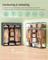 SONGMICS Stoffschrank, RYG12G grau 150,0 x 45,0 x 175,0 cm, 1 St.