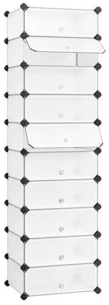 SONGMICS Schuhschrank, LPC10W weiß 43,0 x 31,0 x 173,0 cm, 1 St.