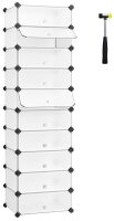 SONGMICS Schuhschrank, LPC10W weiß 43,0 x 31,0 x...