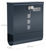 SONGMICS Briefkasten GMB20AG anthrazit
