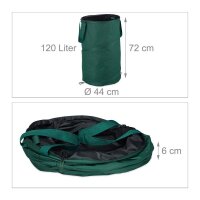 relaxdays Gartenabfallsäcke 120,0 l grün, 2 St.