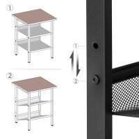 VASAGLE Beistelltisch MDF-Platte braun, schwarz 40,0 x 40,0 x 55,0 cm, 1 St.