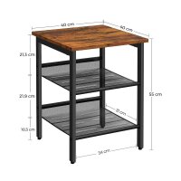 VASAGLE Beistelltisch MDF-Platte braun, schwarz 40,0 x...