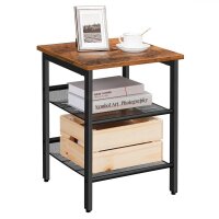 VASAGLE Beistelltisch MDF-Platte braun, schwarz 40,0 x 40,0 x 55,0 cm, 1 St.