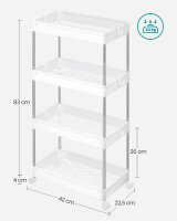 SONGMICS Nischenwagen weiß 42,0 x 22,5 x 87,0 cm