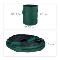 relaxdays Gartenabfallsäcke 160,0 l grün, 3 St.
