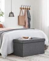 SONGMICS Sitztruhe LSF47K dunkelgrau Stoff 76,0 cm