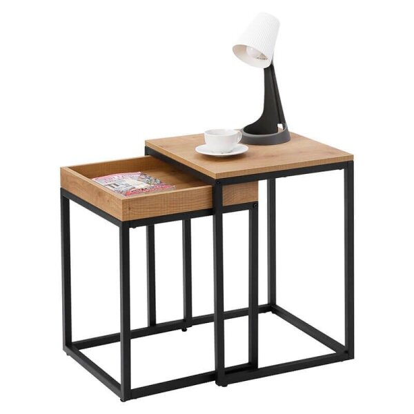 VASAGLE Beistelltische-Set rechteckig Spanplatte braun, 2 St.