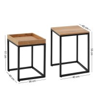 VASAGLE Beistelltische-Set rechteckig Spanplatte braun, 2...