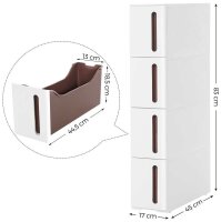 SONGMICS Nischenwagen weiß, braun 17,0 x 45,0 x 83,0 cm
