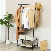 SONGMICS Kleiderständer HSR05BV1 schwarz Metall 87,5 x 155,0 cm, 1 St.