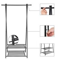 SONGMICS Kleiderständer HSR05BV1 schwarz Metall 87,5 x 155,0 cm, 1 St.