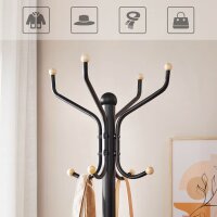 SONGMICS Kleiderständer RCR19B schwarz Metall 12 Haken 44,0 x 182,0 cm, 1 St.