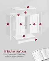VASAGLE Waschtischunterschrank ohne Waschbecken BBC01WT weiß 60,0 x 30,0 x 60,0 cm