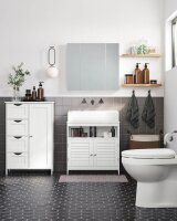 VASAGLE Waschtischunterschrank ohne Waschbecken BBC02WT weiß 60,0 x 30,0 x 60,0 cm