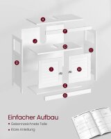 VASAGLE Waschtischunterschrank ohne Waschbecken BBC02WT weiß 60,0 x 30,0 x 60,0 cm