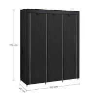 SONGMICS Stoffschrank, RYG12B schwarz 150,0 x 45,0 x...