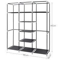 SONGMICS Stoffschrank, RYG12B schwarz 150,0 x 45,0 x 175,0 cm, 1 St.