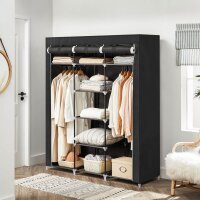 SONGMICS Stoffschrank, RYG12B schwarz 150,0 x 45,0 x 175,0 cm, 1 St.