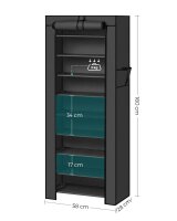 SONGMICS Stoffschrank, RXJ10H01 schwarz 58,0 x 28,0 x 160,0 cm, 1 St.
