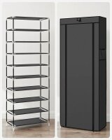 SONGMICS Stoffschrank, RXJ10H01 schwarz 58,0 x 28,0 x 160,0 cm, 1 St.