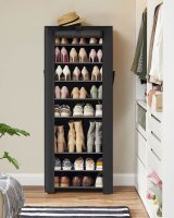SONGMICS Stoffschrank, RXJ10H01 schwarz 58,0 x 28,0 x 160,0 cm, 1 St.