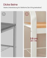 VASAGLE Garderobenbank mit Haken und Schuhrost HSR40W weiß Holz 72,0 cm