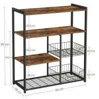 VASAGLE Küchen-Organizer vintage-braun, schwarz 80,0...