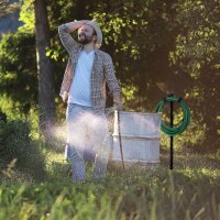 relaxdays Gartenschlauchhalter für 61,0 m