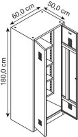 Gürkan Putzmittelschrank 112296 verkehrsweiß 4 Fachböden 60,0 x 50,0 x 180,0 cm, aufgebaut, 1 St.