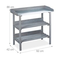 relaxdays Pflanztisch grau 92,0 x 41,0 x 86,0 cm
