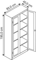 CP Stahlschrank 8920-055 S10153 lichtgrau, rubinrot,...