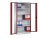 CP Stahlschrank 8920-055 S10153 lichtgrau, rubinrot, Acrylglas 4 Fachböden 93,0 x 40,0 x 195,0 cm, aufgebaut, 1 St.
