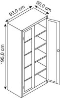 CP Stahlschrank 8921-055 S10325 lichtgrau, Acrylglas 4...
