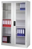 CP Stahlschrank 8921-055 S10325 lichtgrau, Acrylglas 4 Fachböden 93,0 x 50,0 x 195,0 cm, aufgebaut, 1 St.