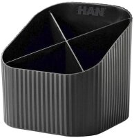 HAN Stiftehalter Re-X-LOOP schwarz Polypropylen 4 Fächer 11,1 x 12,1 x 10,6 cm