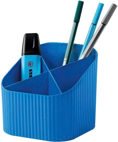 HAN Stiftehalter Re-X-LOOP blau Polypropylen 4 Fächer 11,1 x 12,1 x 10,6 cm