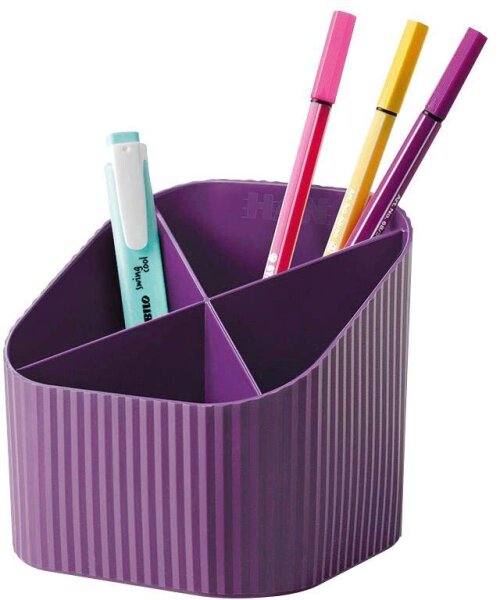 HAN Stiftehalter X-LOOP lila Polypropylen 4 Fächer 11,1 x 12,1 x 10,6 cm