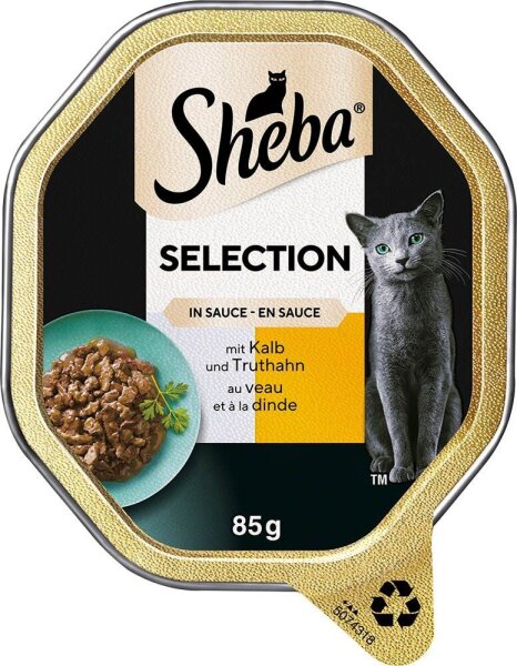 Sheba® Katzen-Nassfutter Selection in Sauce mit Kalb und Truthahn 22x 85,0 g