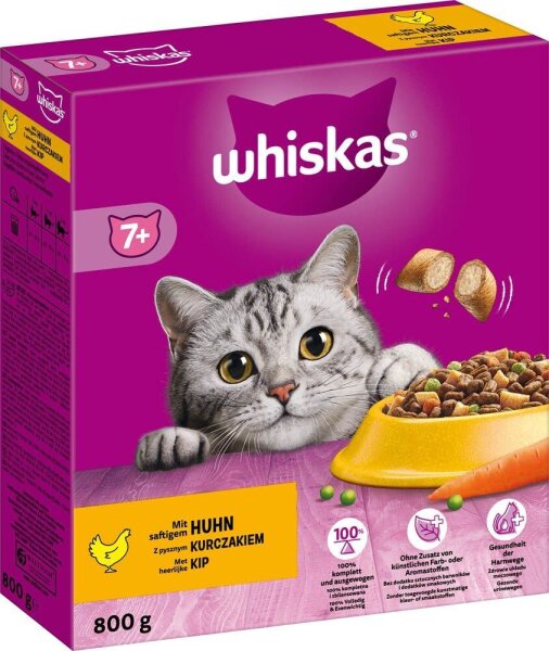 whiskas® Katzen-Trockenfutter 7+ mit Huhn 800,0 g  ( 5219460005 )