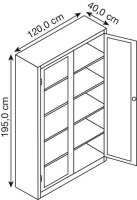 CP Stahlschrank 8930-055 S10098 lichtgrau, Acrylglas 4...